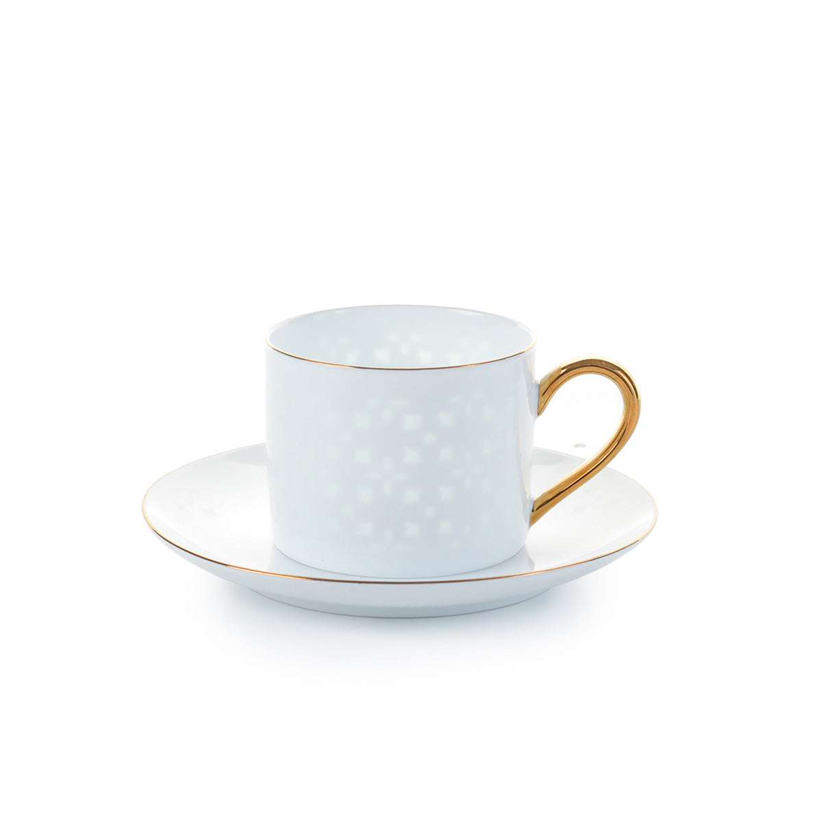 LINGLONG Clover Pattern 2 Piece Coffee Cup and Saucer Set