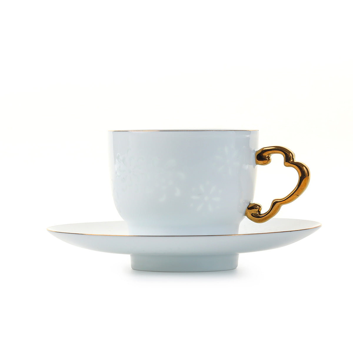 LINGLONG Ball Flower 2 Piece Coffee Cup and Saucer Set