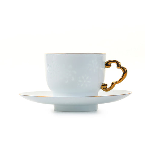 LINGLONG Ball Flower 2 Piece Coffee Cup and Saucer Set