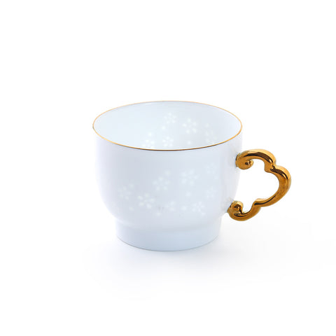 LINGLONG Small Flower 2 Piece Coffee Cup and Saucer Set