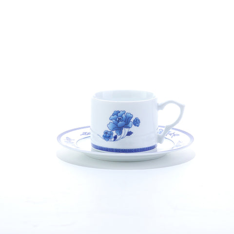 QINGYUN 4 Piece Coffee Cup and Saucer Set