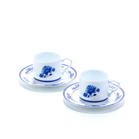 QINGYUN 4 Piece Coffee Cup and Saucer Set