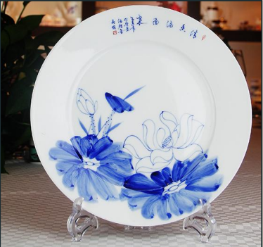 Hand-Painted Blue and White Chinese Tableware - Lotus Blossom
