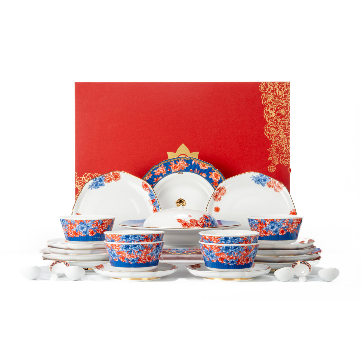 Splendid Banquet · 26-Piece Dinner Service — complete display