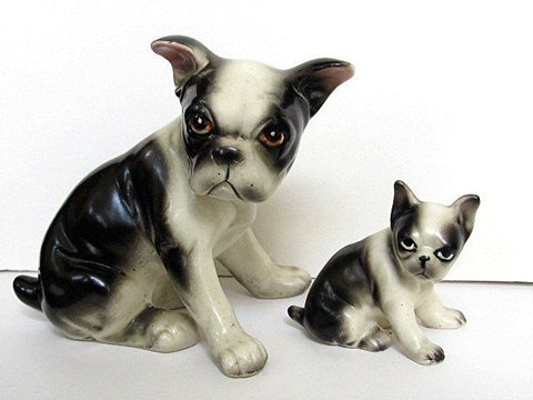 Boston Terrier Porcelain Figurines