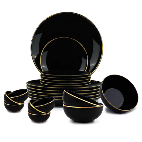 black dinner set