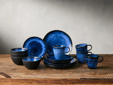 blue dinner sets