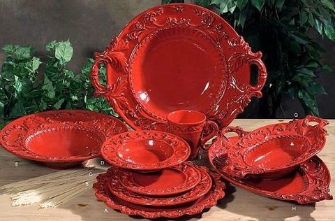 dinner set red colour