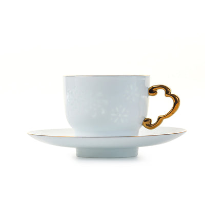 LINGLONG Ball Flower 2 Piece Coffee Cup and Saucer Set