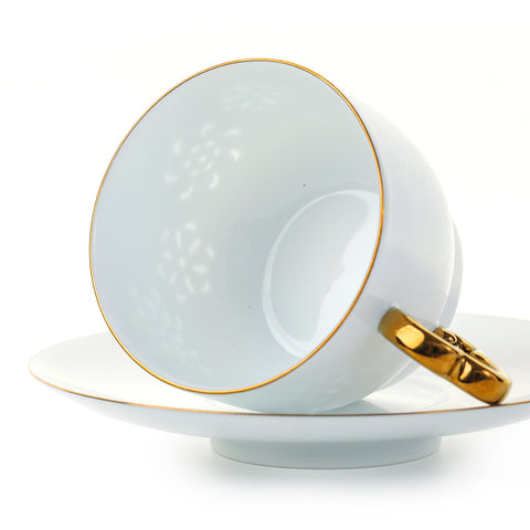 LINGLONG Ball Flower 2 Piece Coffee Cup and Saucer Set