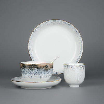 Stars & City Lights · 5-Piece Dinner Set — complete display
