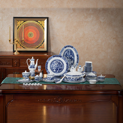 Classical Gardens · 228-Piece Dinner Service — complete display